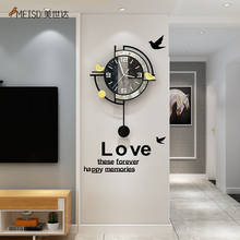 MEISD Modern Wall Clock Pendulum Battery Operated Wall Stickers Watch Grey Home Decor Living Room Retro Horloge Free Shipping 2024 - buy cheap