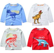 Boys T Shirt Long Sleeves Kids Girls Toddler Children Cotton Tops Cartoon Baby Dinosaur Tee Teens Clothing Clothes Full Infant 2024 - buy cheap