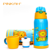 Children Vacuum Thermos 560ml With 2 Lids And Free Cup Set  304 Stainless Steel With Straw Portable Cute Cartoon  Christmas Gift 2024 - buy cheap