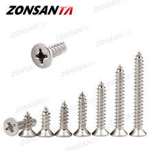 ZONSANTA M1.4 M1.7 M2 M2.3 M2.6 M3 M4 M5 M6 304 Stainless steel Cross recessed countersunk Flat head tapping screws Wood Screw 2024 - buy cheap