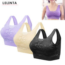 Lelinta sutiã de renda feminino bralette sem costura confortável push up ótimo respirabilidade elástica sexy roupa interior macia tamanho grande 2024 - compre barato