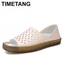 TIMETANG  Retro Handmade Women's Summer Shoes Women's Open Toe Flat Sandals Casual Slip on Summer Gladiator Women's SandalsE025 2024 - buy cheap