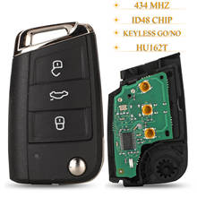 Kutery chave remota de 3 botões, para vw seat golf 7 mk7 touran polo tiguan go/não é chave inteligente 434mhz id48 bb bb 2024 - compre barato