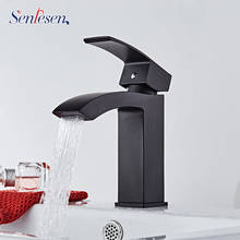 Senlesen Basin Faucet Black Bathroon Mixer Tap Deck Mounted Basin Sink Countertop Faucet Hot and Cold Water 2024 - buy cheap