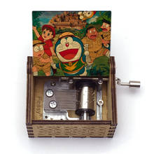 Hand Wooden Music Box Doraemon Shizuka Print Musical Box Music Student Gift Boy Girl Kids Birthday Gift 2024 - buy cheap