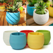 Creative Eco-friendly Mini Colourful Round Plastic Plant Flower Pot Garden Home Office Decor Planter Desktop Flower Pots 2024 - buy cheap