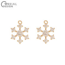 Cordial Design 40Pcs 14*19MM Earrings Accessories/Hand Made/DIY Making/Snowflake Shape/CZ Charms/Jewelry Findings & Components 2024 - buy cheap