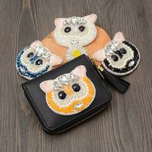 Rhinestones beaded owl patch Applique Handmade Rhinestone nail bead 3D patch for dress DIY Wholesale support sewing 2024 - buy cheap