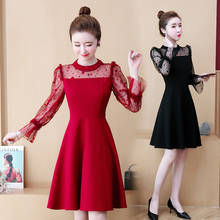 Coreano roupas de moda mulher festa sexy do vintage mais tamanho grande vestidos femininos roupas 2020 ponto vestido preto feminino a6119 2024 - compre barato