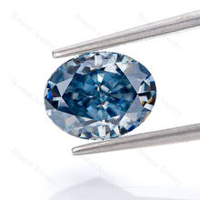 Jóias fazendo pedra preciosa solta gelo esmagado oval vívido azul cor solta moissanite 2024 - compre barato