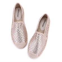 Bling Sequined cloth flats women slip on round toe espadrilles knitted loafers women embroider paillette fishman shoes woman 2024 - buy cheap