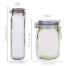 10/12 Pieces Mason Jar Zipper Bags Food Storage Reusable Snack Saver Bag Sealed Bag Leakproof  Sandwich Storage Bags For Spices 2024 - buy cheap