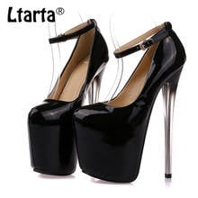 LTARTA/Женская обувь на очень высоком каблуке 19 см; Женская обувь телесного цвета из лакированной кожи; Модельная пикантная обувь; Размеры 34-43; MJL-6678-12 2024 - купить недорого