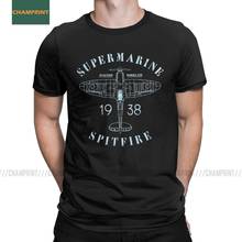 Salfire-camiseta modelo masculino, camiseta de algodão puro de manga curta para homens, avião piloto de guerra da segunda guerra mundial 2024 - compre barato