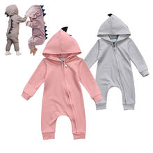 Autumn Winter Newborn Kids Cotton Rompers Baby Boy Girl Long Sleeve Jumpsuit Dinosaur Costume Hooded Playsuits 2024 - buy cheap