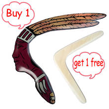 Boomerang-platillo de madera hecho a mano para jugar al aire libre, de disco para lanzar y atrapar platillo, 50m, retorno volador 2024 - compra barato