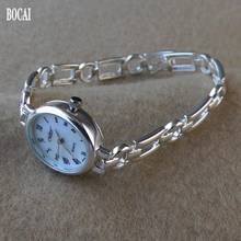 Bocaia novo relógio real s925 prata pura feminino relógio elegante simples e generoso para mulheres novo estilo 2024 - compre barato