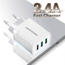 3 Ports USB Charger 2.4 A USB Wall Power Adapter EU US Charger Charging For iPhone 12 Max XS Xiaomi Samsung Huawei Phone Charger 2024 - buy cheap