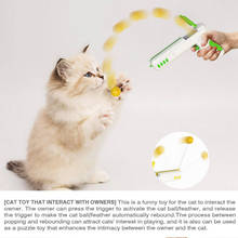 Novos animais de estimação gato brincalhão rebote pena brinquedo do gato pena criativa primavera gatinho gatos brinquedos interativos gatos brinquedos para casa 2024 - compre barato