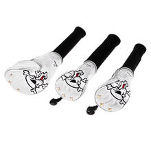 3 Pack PU Durable Lightweight Skull Head Golf Cover Headcover Golf Accessories for Driver Fairway Wood 2024 - buy cheap