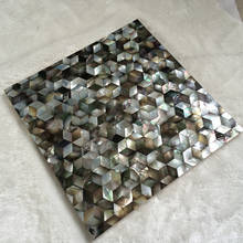 One box 6 peças-mosaico de concha preta, azulejos, concha de pérola natural do mar, tijolos concha, respingo, mosaico 12 "x 12" 2024 - compre barato