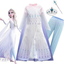 Vestido rosa de reina de las nieves para niñas, disfraz de Elsa, Anna, Princesa, para Cosplay de Halloween, novedad 2024 - compra barato