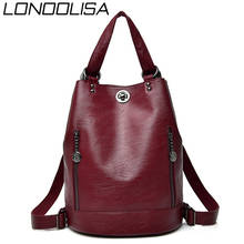 LONOOLISA-Mochila 3 en 1 de cuero para mujer, morral escolar de gran capacidad, para adolescentes 2024 - compra barato