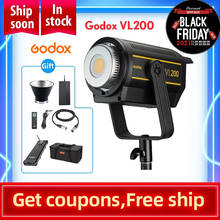 Godox vl200 VL-200 200w 5600k versão branca led luz de vídeo saída contínua bowens montagem estúdio luz app suporte 2024 - compre barato