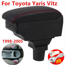 Guarda-braço do carro para toyota yaris vitz 2005-2012, hatchback, console de armazenamento, apoio de braço, com usb led 2024 - compre barato