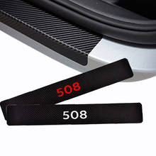 Carbon Fiber Vinyl Sticker Car Door Sill Protector Sticker Door Threshold Plate Sticker Car Accessories For Peugeot 508 2024 - buy cheap