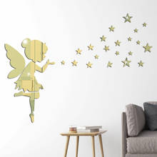 Fairy Blowing Stars Acrylic Mirror Wall Stickers  Mural Bedroom Living Room Decor Home Decoration Accessories 2024 - buy cheap