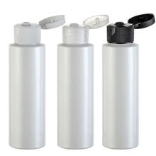 Botella cilíndrica de plástico para loción y cosméticos, envase de maquillaje de 100CC con tapa abatible, color blanco, 24x100ml 2024 - compra barato