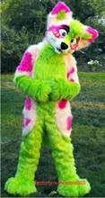 Длинный мех лисы зеленый хаски собака талисман костюм косплей платье взрослый размер унисекс День Рождения мультфильм персонаж талисман костюм подарок 2024 - купить недорого