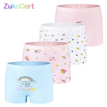Zukocert calcinha algodão macio para meninas, roupa interior respirável macia desenho animado rosa crianças meninas 2024 - compre barato