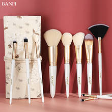 BANFI 10pcs White Makeup Brushes Set Cosmetic Powder Eye Shadow Foundation Blush Blending Beauty Tools Make Up Brushes Maquiagem 2024 - buy cheap