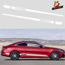 Автомобильная боковая гоночная Спортивная графическая Автомобильная длинная полоса Виниловая Наклейка для Mercedes Benz C Class W204 W205 C180 C200 C63-AMG 2024 - купить недорого