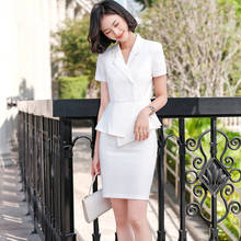 Summer Women Skirt Suits White Blazer and Jacket Sets Short Sleeve Ladies Business Work Wear Uniform 2024 - buy cheap