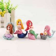 Set de 4 unids/set de miniaturas de PVC para decoración de fiestas de cumpleaños, princesas, sirenas, jardín, artesanía 2024 - compra barato