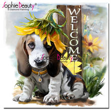 Sophie Beauty-pintura de diamante artesanal, bordado de diamantes cuadrados/redondos, mosaico de perro y girasol, punto de cruz, decoración del hogar 202006 2024 - compra barato