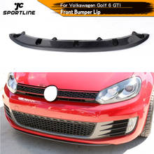 Car Front Bumper Lip Spoiler Splitters Aprons For Volkswagen VW Golf 6 MK6 GTI 2010 2011 2012 2013 Carbon Fiber / FRP Black 2024 - buy cheap
