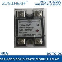 ZJSIHEGF-relé de estado sólido de SSR-40DD, voltaje de entrada de 3-32V CC a salida de 5-60V CA 40A para disipador de calor, fábrica China 2024 - compra barato