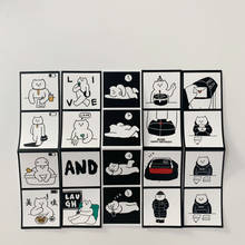 Ins Cartoon Cat Daily Life Cute Stickers Bag Black White Sealing Paster Mobile Phone Notebook Stationery Decorative Sticker 2024 - buy cheap