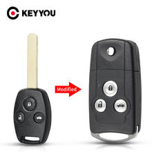 KEYYOU For Honda Acura Civic Accord Jazz CRV HRV Key Case Housing 3 Buttons Flip Replacement Car Remote Key Shell Fob Fit 2024 - buy cheap