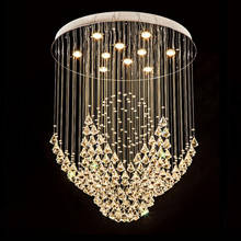 Round design large crystal chandelier modern lighting AC110-240V diamond crystal LED living room lamp and hotel lighting 2024 - buy cheap