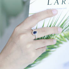 Женское балетное кольцо из стерлингового серебра 925 пробы, Классические свадебные кольца 1.29Ct, натуральное голубое сапфировое кольцо из дра... 2024 - купить недорого