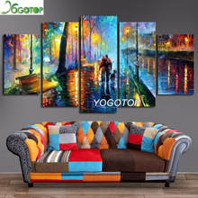 Pintura com miçangas para caminhada, efeito perfuração completa 5d, árvore de cores abstratas, bordado, diy, 5 peças 2024 - compre barato