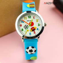 3D children quartz watch high quarlity little boys girls outdoor sports football dial silicone wristwatch cartoon gift clock 2024 - buy cheap