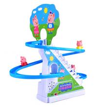 Light Music Ramp Racer Track Slide Toddler Kids Birthday Gift Cartoon Piggy Electric Rail Climbing Stairs Toy 2024 - buy cheap