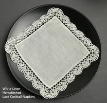 Set of 120 Fashion Cocktail Napkins 6x6-inch White Linen Lace Cocktail Napkin Coasters dress up any Cocktail Party 2024 - buy cheap