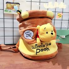 New Disney Winnie the Pooh Kawaii Pooh Bear Honeypot Plush Stuffed Backpack Lovely Anime Plush Bucket Bag 20*25cm 2024 - buy cheap